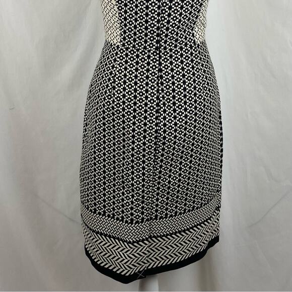 J Crew Black Cream Geometric Academia Office Sheath Dress NWT Size 8 - Picture 7 of 15